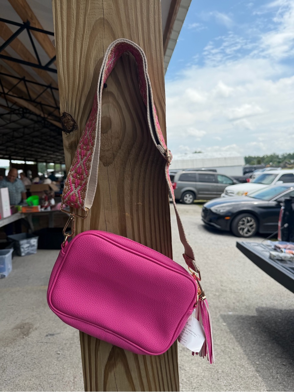 Pretty Simple Ellie Hot Pink Boho Crossbody Bag